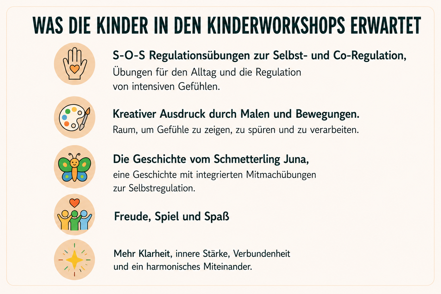 Weitere Übersicht zu den Inhalten der Workshops für Erwachsene