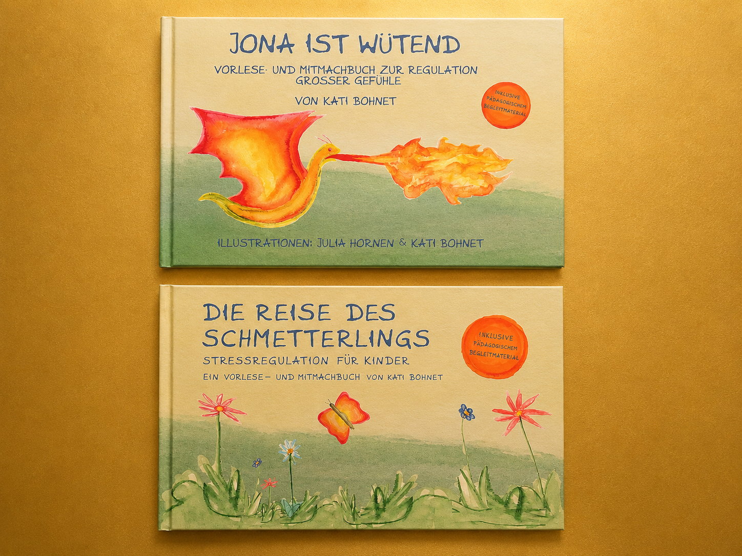 Kinderbücher zur Stressregulation und Emotionsregulation, u.a. Jona ist wütend und Die Reise des Schmetterlings